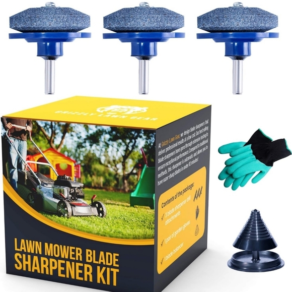 Lawn Mower Blade Sharpener Drill Attachment Kit w/ Free Blade Balancer & More - Picture 1 of 8